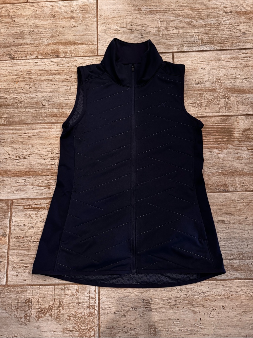 Under Armour Navy Blue ColdGear Zip Collar Vest Size Small